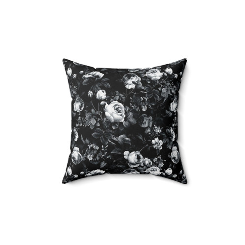 Roses Black and White Decorative Pillow