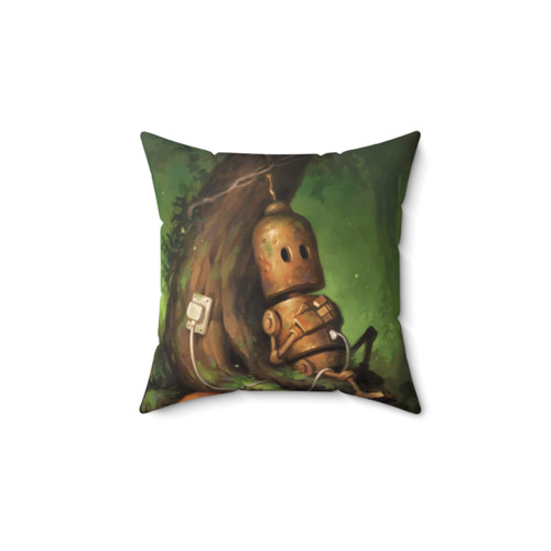 Charging Robot Pillow - Cozy Bedding with Mech Design