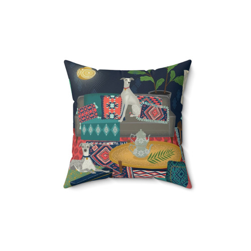 Boho Whippet Throw Pillow