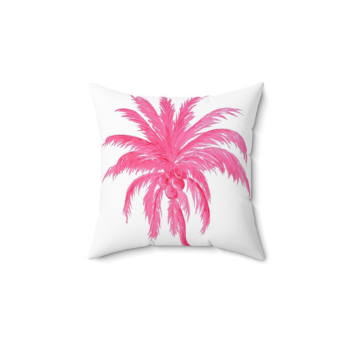 Tropical Coconut Palm Tree Pillow in Pink