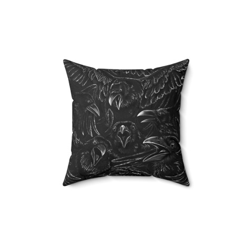 Raven Rage Goth Pillow