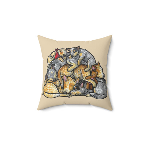 Sleeping Aussie Cattle Dog Pillow