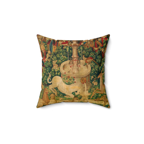 The Unicorn is Found Decorative Pillow featuring a fantasy unicorn design