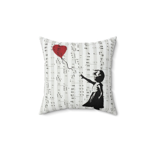 Banksy Girl With Balloon Contemporary Art Pillow