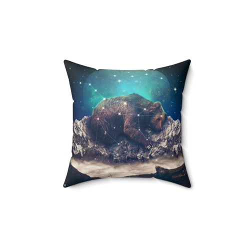 Ursa Major Constellation Pillow with Night Sky and Mountains