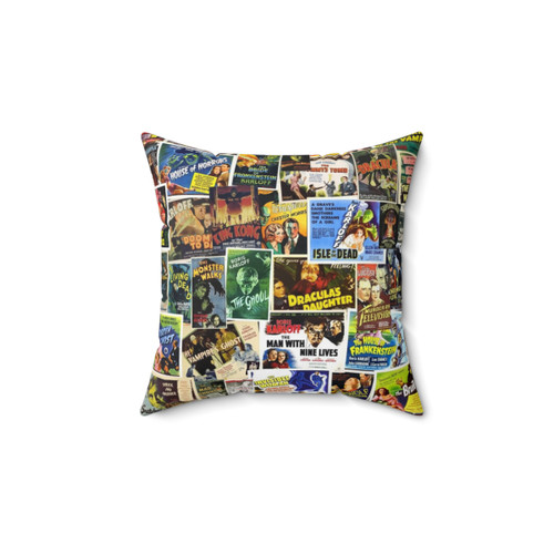 Vintage Horror Themed Throw Pillow