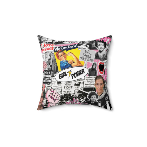 Feminism Collage Decorative Throw Pillow