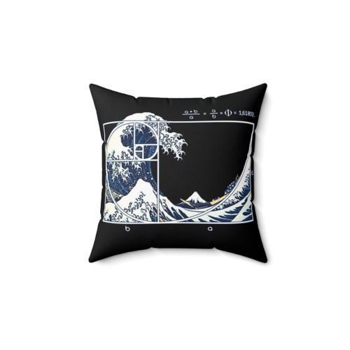 Fibonacci Wave Pillow with Geometric Spiral Design