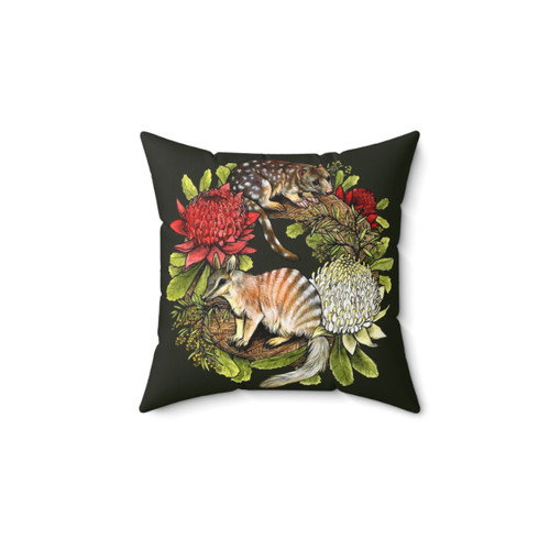 Australian Wildlife Christmas Wreath Pillow