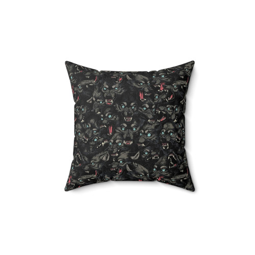 Grey Wolf Pack Pattern Decorative Pillow