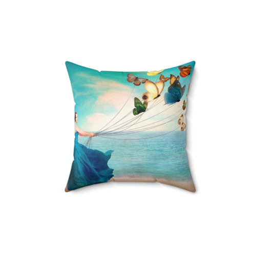 Dreamcatcher Pillow with Surreal Coastal Wonderland Design