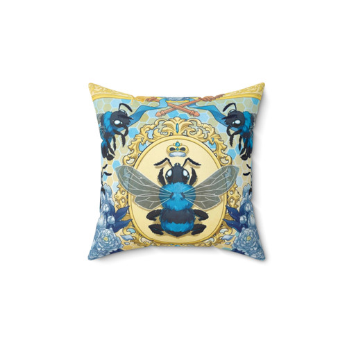 Royal Honey Pillow with Floral and Bee Design