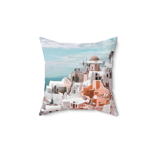 Santorini Oia Greece Pillow - Travel Destination Decor