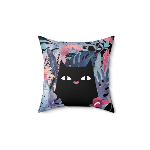 Pastel Black Velvet Cat Pillow