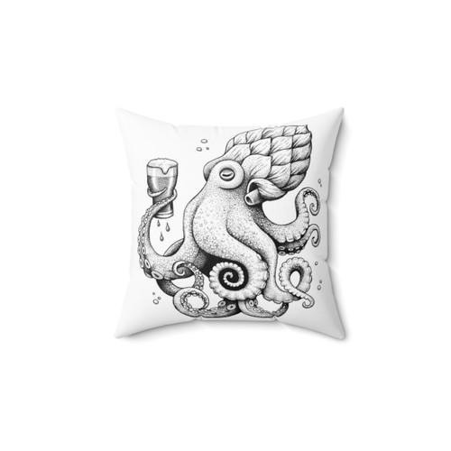 Hoptopus Octopus Drinking Beer Pillow