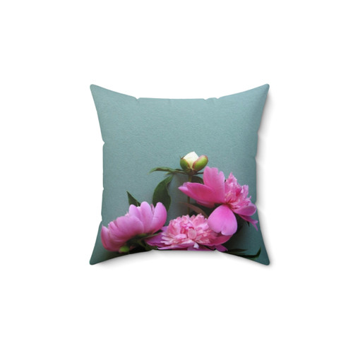 Pink Peony Flower Pillow