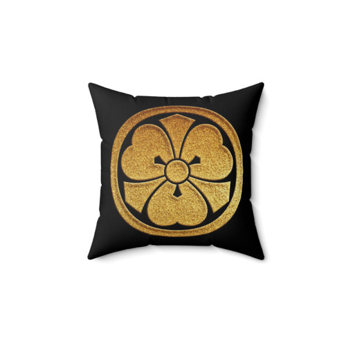Katabami Samurai Kamon Gold Seal Pillow