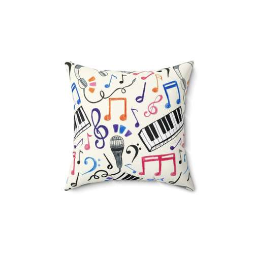 Music Notes & Symbols Decorative Pillow