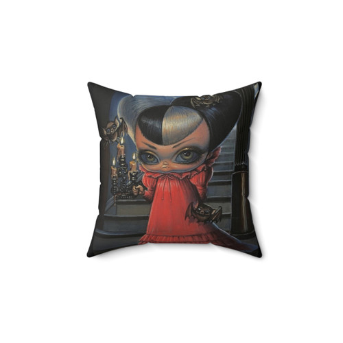 Vampireena Halloween Pillow featuring a spooky girl with bats