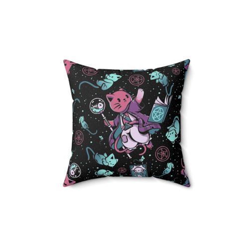 Spooky Nekomancer Pattern Pillow