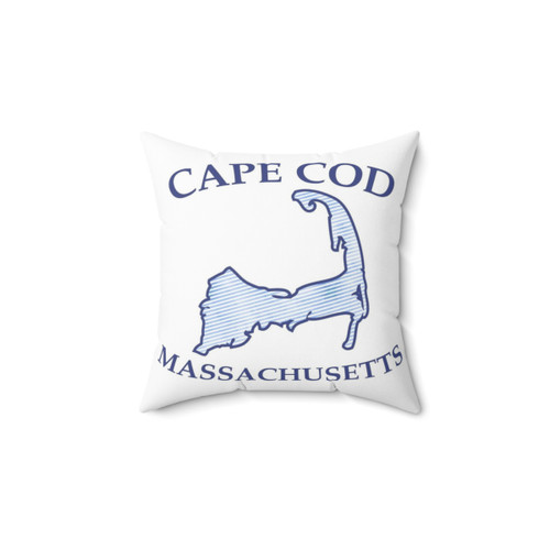 Preppy Vintage Blue Cape Cod Map Decorative Pillow