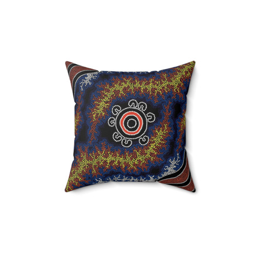 Aboriginal Art Pillow - The Heart of Fire