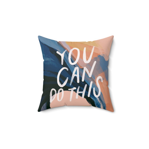 Inspirational Quote Pillow with Abstract Art Design
