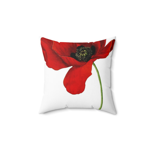 Delicate Poppy Flower Pillow