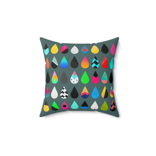 Colorful Rain Droplets Decorative Pillow