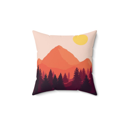 Forest Mountain Horizon Pillow - Scenic Nature Decor