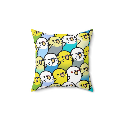 Cute Birb Pillow with Parakeet Pattern