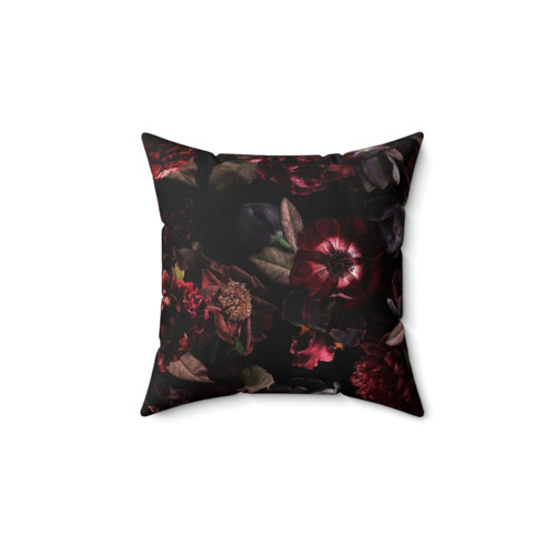 Botanical Night Garden Pillow with Dark Roses