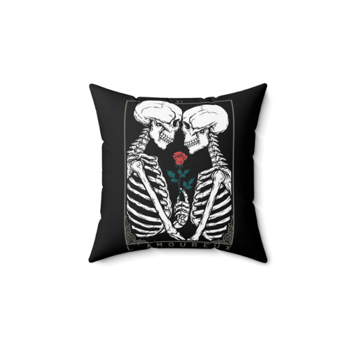 Tarot Lovers Skeleton Pillow