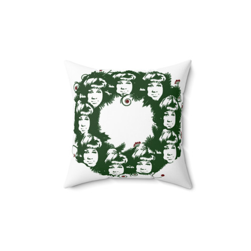 Aretha Franklin Christmas Wreath Pillow