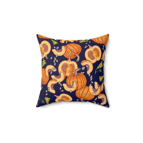 Pumpkin Night Life Themed Throw Pillow