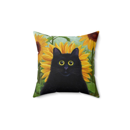 Whimsical Dandelion and Sunflower Decorative Pillow