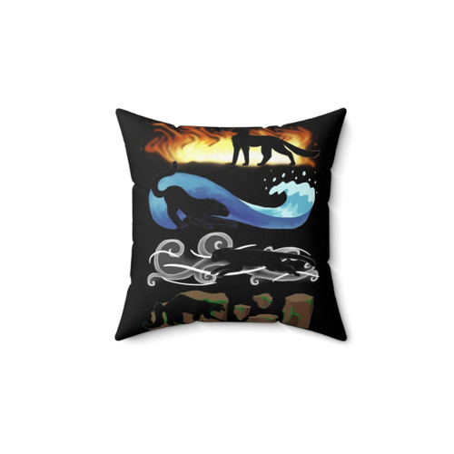 Four Elements, Four Cats Pillow - Decorative Throw Pillow