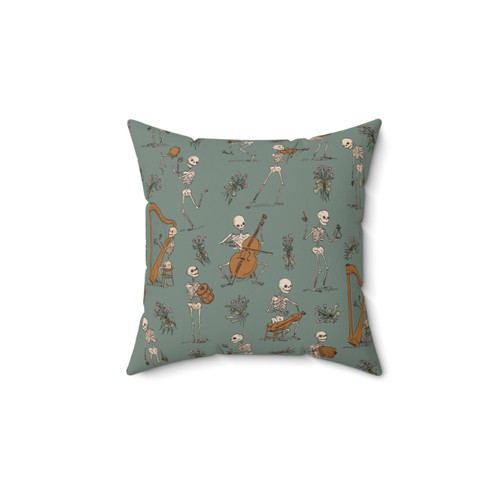 Skeleton Orchestra Decorative Pillow