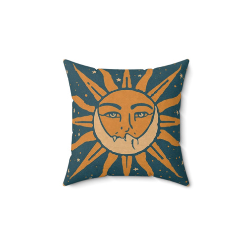 Vintage Moon and Sun Throw Pillow