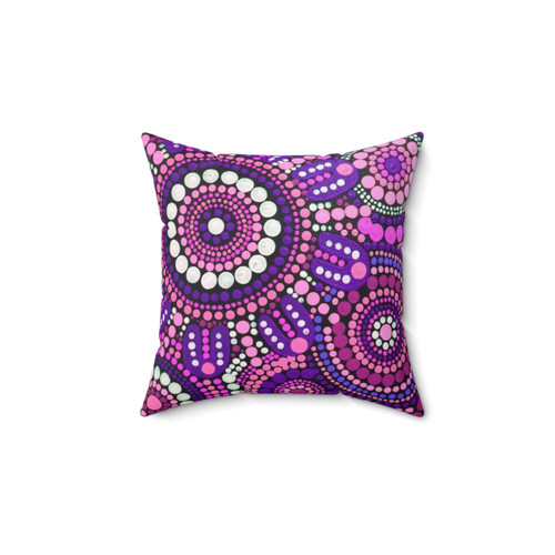 Aboriginal Art Pink Pattern Family Pillow