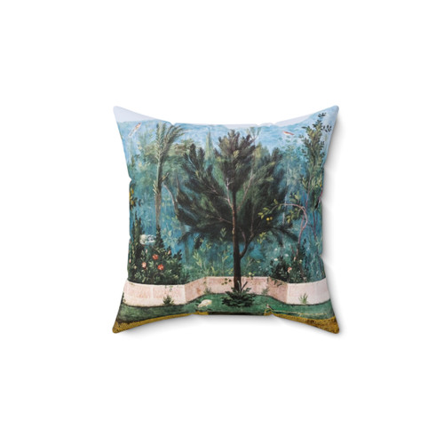 Antique Roman Wall Painting Flower Garden Pillow