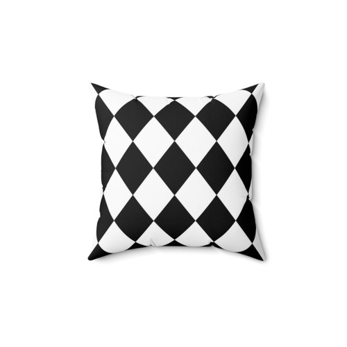 Black and White Harlequin Pattern Pillow