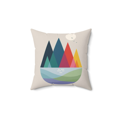 Somewhere Colorful Landscape Decorative Pillow