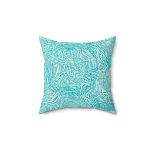 Turquoise Spiral Pattern Decorative Pillow