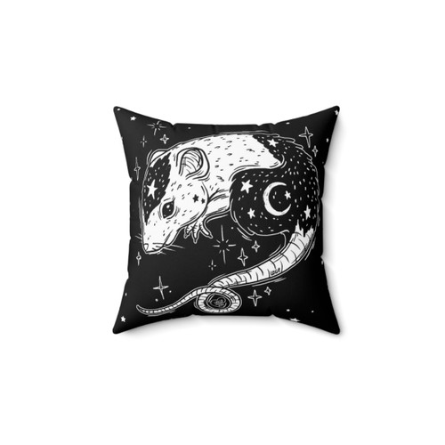 Magical Witch's Companion Pillow with Rats, Stars, and Moons