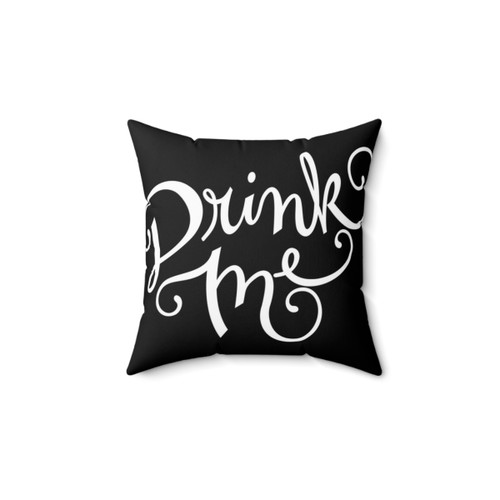 Chalkboard typography pillow with Alice in Wonderland quote