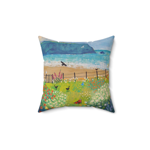 Coastal Garden Throw Pillow featuring landscapes, seascapes, and nature elements