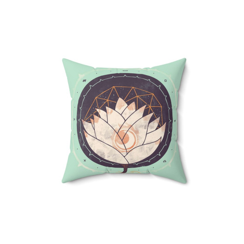 Lotus Flower Pillow - Geometric Meditation Design