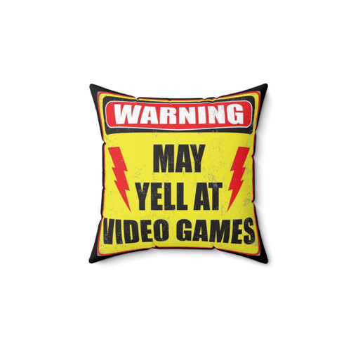 Gamer Warning Pillow - Funny Gaming Decor