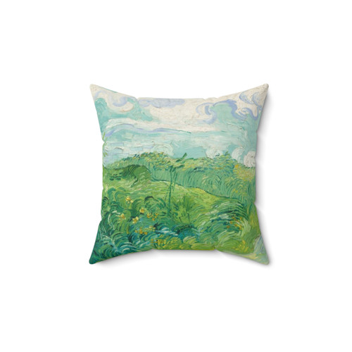 Green Wheat Fields Painting Pillow by Vincent van Gogh